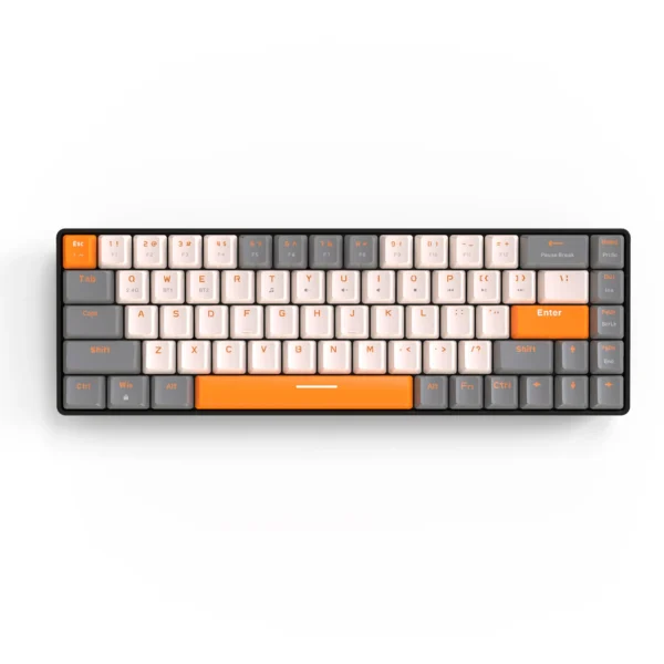 60% Wireless Mechanical Keyboard Bluetooth Dual Mode Hot-Swap Ziyoulang K68 Mini Keyboard 68-Key Red Switch for PC/IPhone iPad - Image 2
